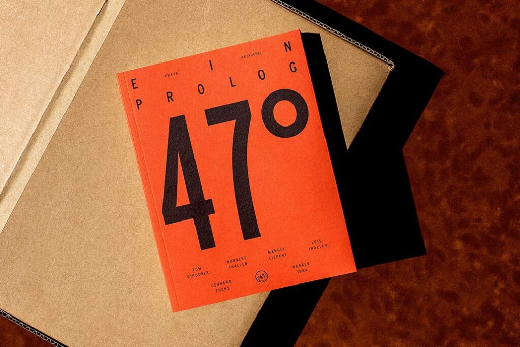 Interstate Font used in 47° magazine.
