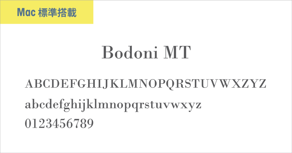 Bodoni MT Font